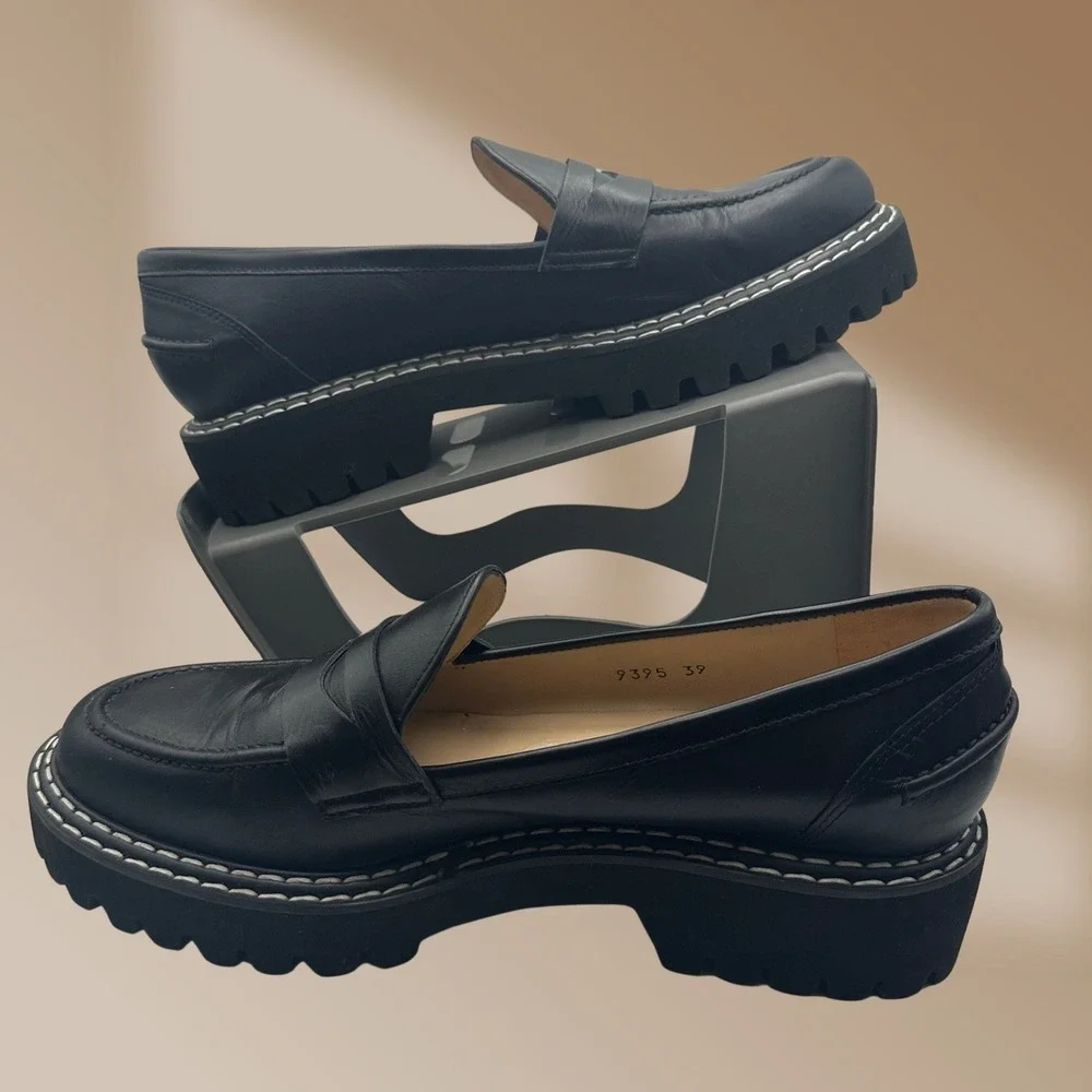 Jon Josef Black Penny Loafers Ladies Size 39 US Size 8